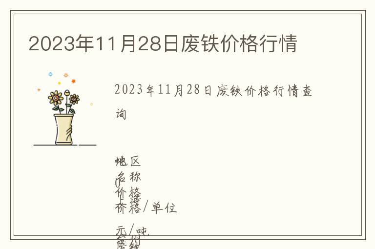 2023年11月28日廢鐵價(jià)格行情