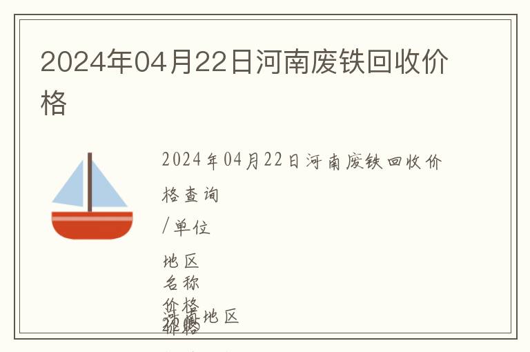 2024年04月22日河南廢鐵回收價格