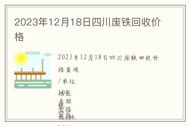 2023年12月18日四川廢鐵回收價格