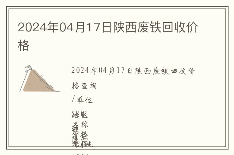 2024年04月17日陜西廢鐵回收價格