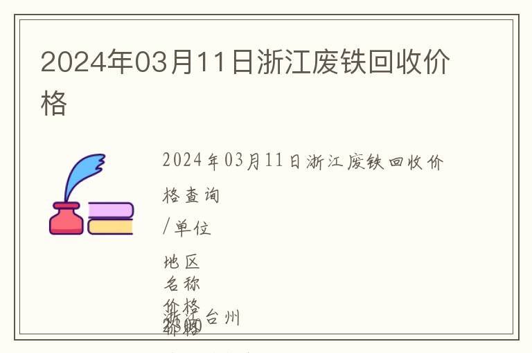 2024年03月11日浙江廢鐵回收價格