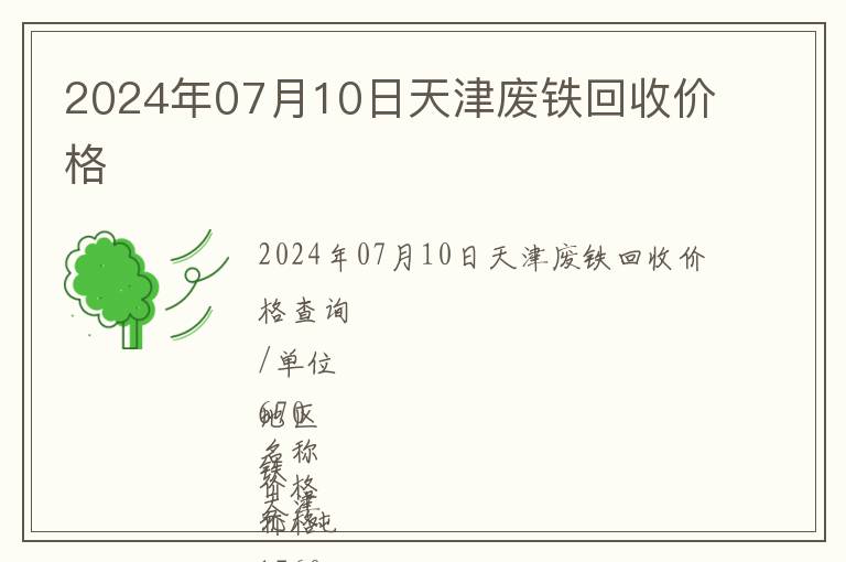 2024年07月10日天津廢鐵回收價格