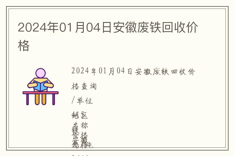 2024年01月04日安徽廢鐵回收價格