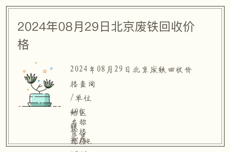 2024年08月29日北京廢鐵回收價(jià)格