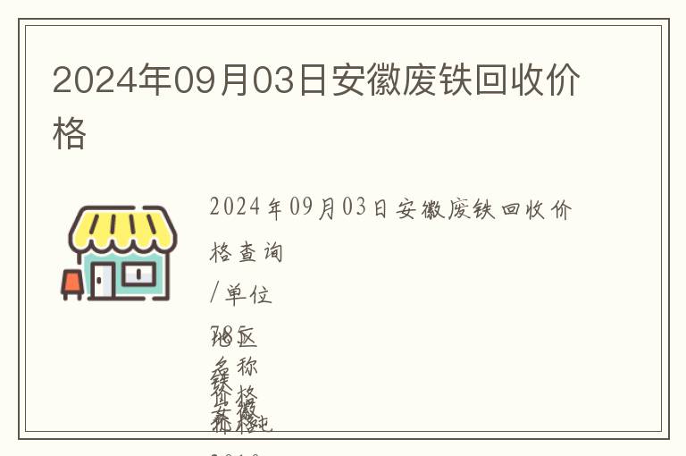 2024年09月03日安徽廢鐵回收價格