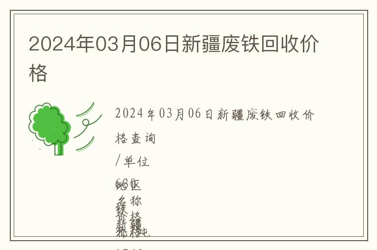 2024年03月06日新疆廢鐵回收價格