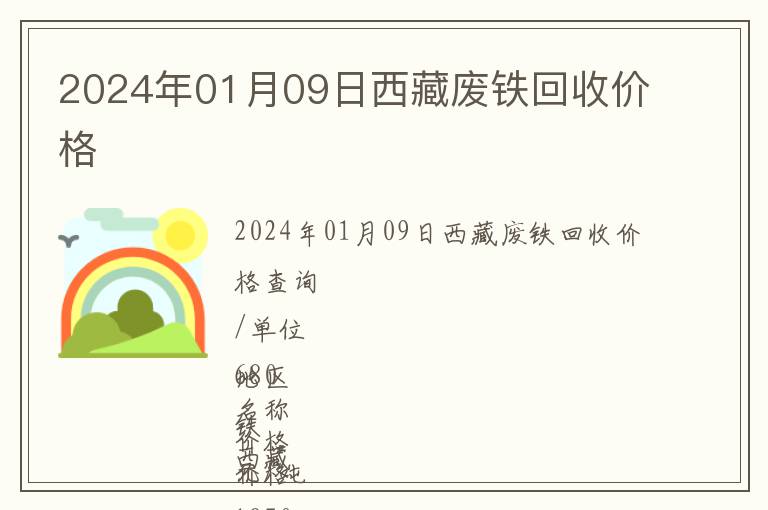 2024年01月09日西藏廢鐵回收價(jià)格