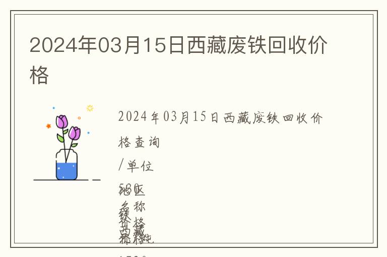 2024年03月15日西藏廢鐵回收價(jià)格