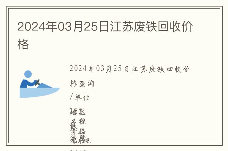 2024年03月25日江蘇廢鐵回收價格