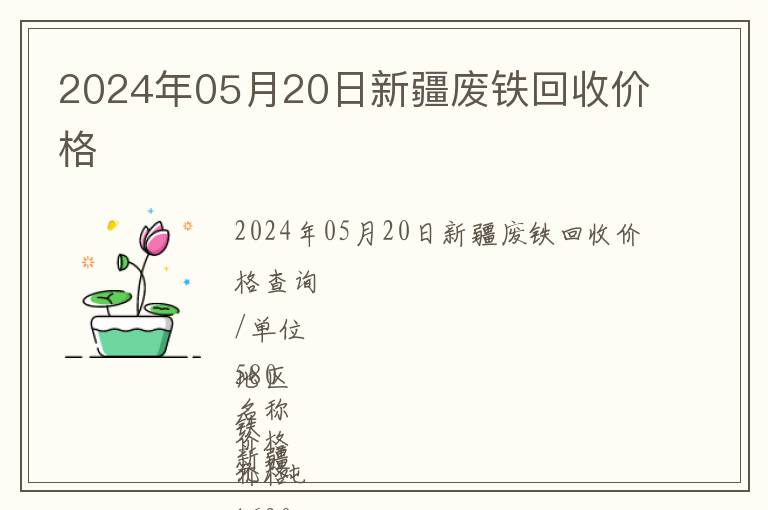 2024年05月20日新疆廢鐵回收價(jià)格