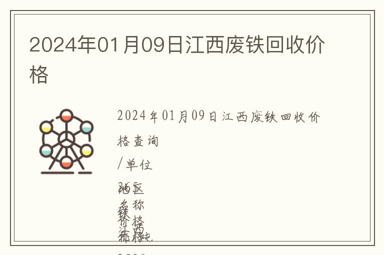 2024年01月09日江西廢鐵回收價格