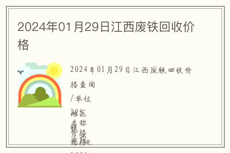 2024年01月29日江西廢鐵回收價格