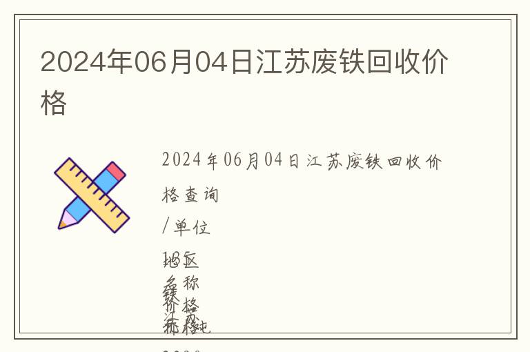 2024年06月04日江蘇廢鐵回收價格