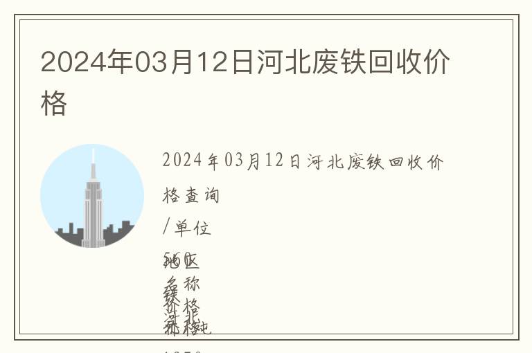 2024年03月12日河北廢鐵回收價格