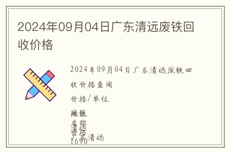 2024年09月04日廣東清遠廢鐵回收價格