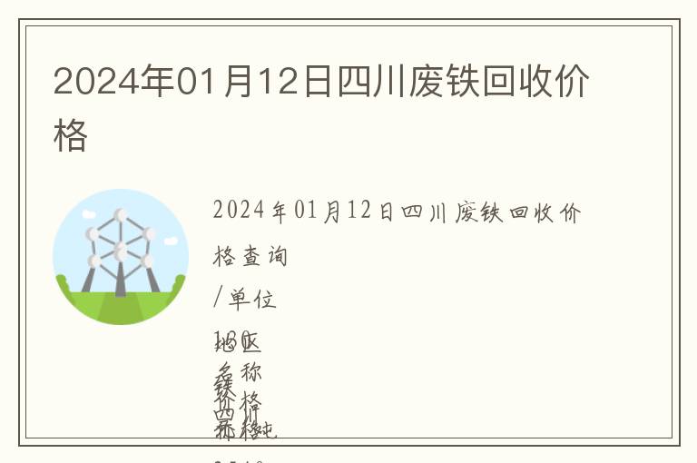 2024年01月12日四川廢鐵回收價格