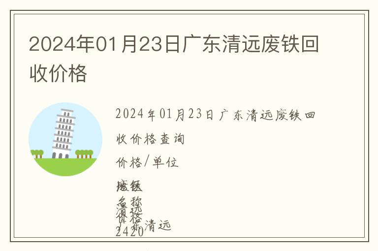 2024年01月23日廣東清遠廢鐵回收價格