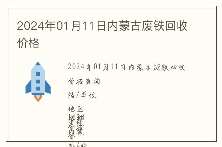 2024年01月11日內蒙古廢鐵回收價格