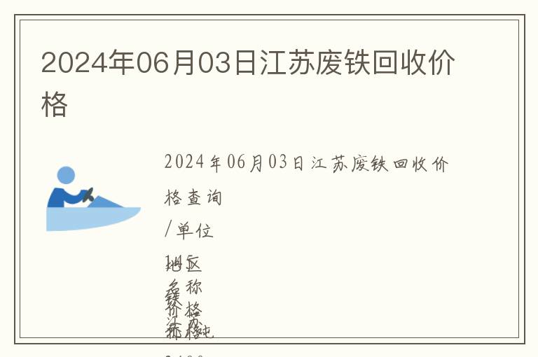 2024年06月03日江蘇廢鐵回收價格