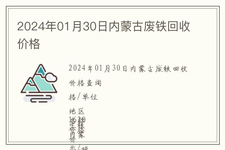 2024年01月30日內(nèi)蒙古廢鐵回收價(jià)格