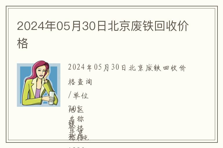 2024年05月30日北京廢鐵回收價(jià)格