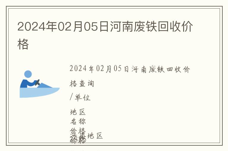 2024年02月05日河南廢鐵回收價格