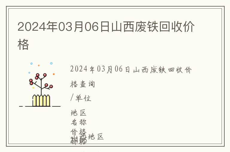 2024年03月06日山西廢鐵回收價格