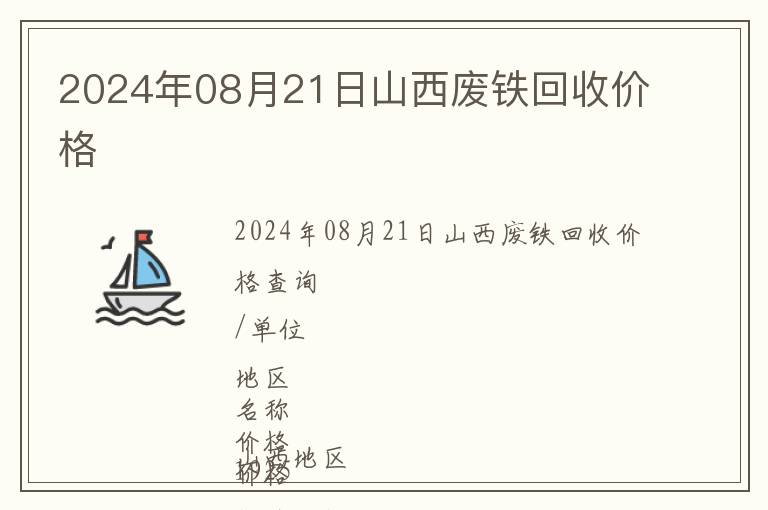 2024年08月21日山西廢鐵回收價格