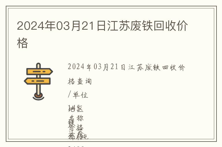 2024年03月21日江蘇廢鐵回收價格