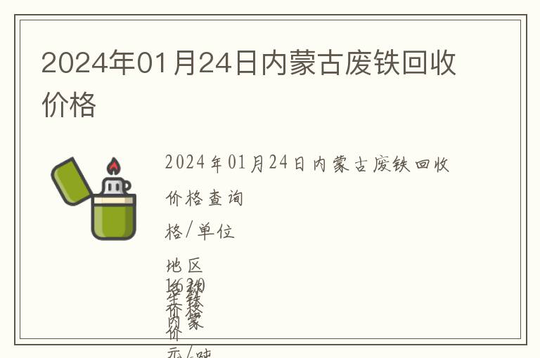 2024年01月24日內蒙古廢鐵回收價格