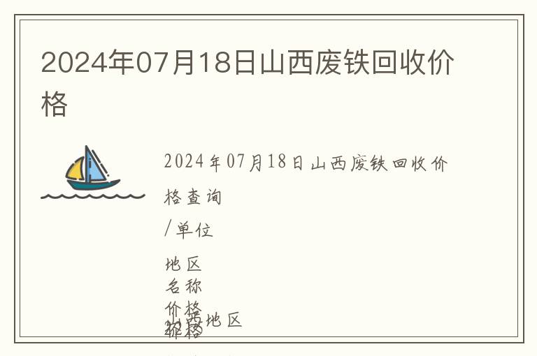 2024年07月18日山西廢鐵回收價格