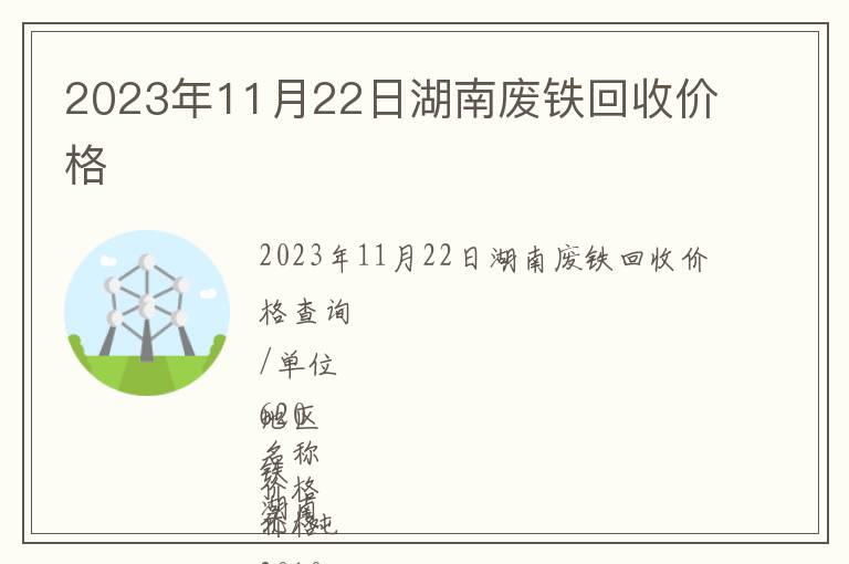 2023年11月22日湖南廢鐵回收價格