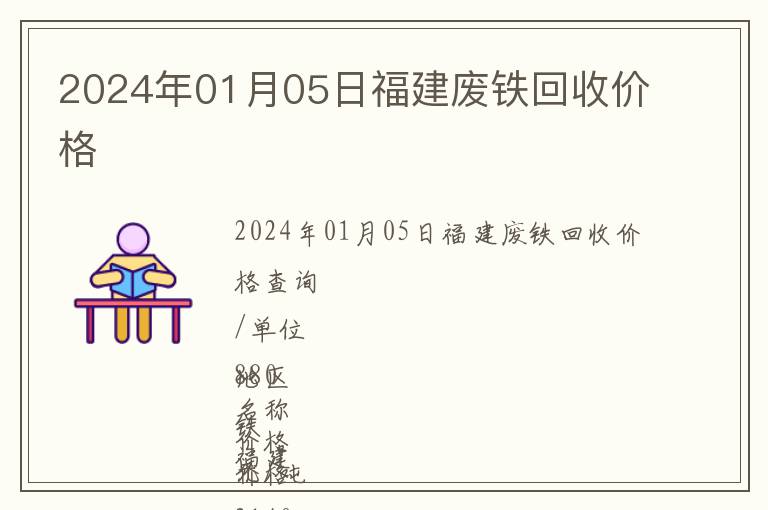 2024年01月05日福建廢鐵回收價格