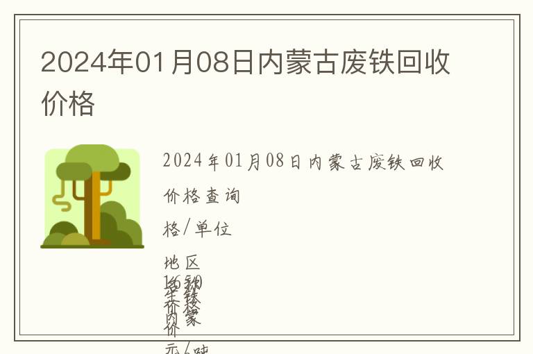 2024年01月08日內(nèi)蒙古廢鐵回收價格