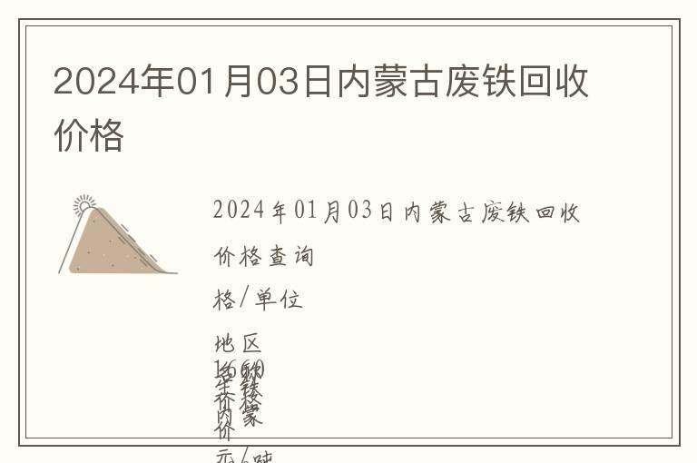 2024年01月03日內蒙古廢鐵回收價格