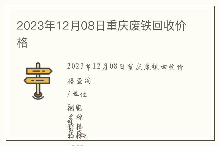 2023年12月08日重慶廢鐵回收價格