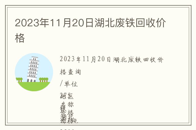 2023年11月20日湖北廢鐵回收價格