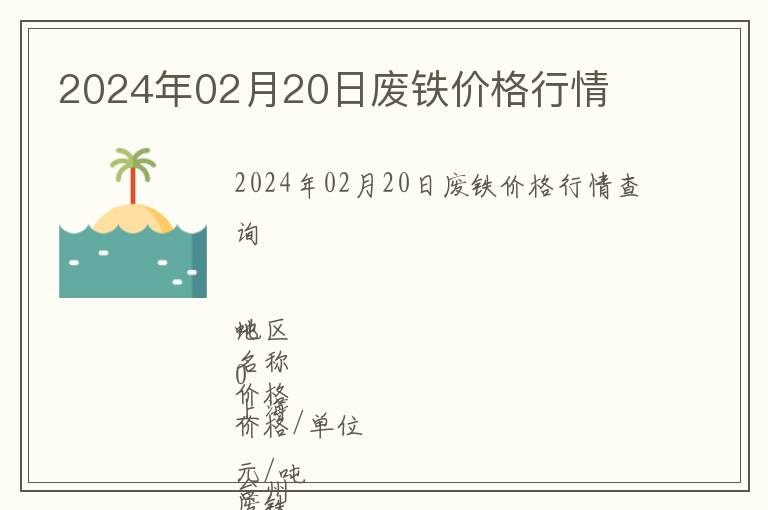 2024年02月20日廢鐵價格行情