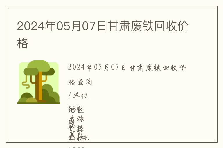 2024年05月07日甘肅廢鐵回收價(jià)格