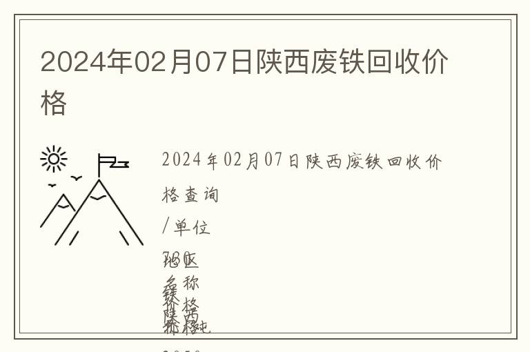 2024年02月07日陜西廢鐵回收價格