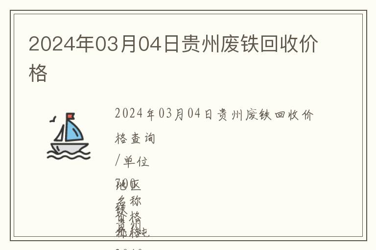 2024年03月04日貴州廢鐵回收價格