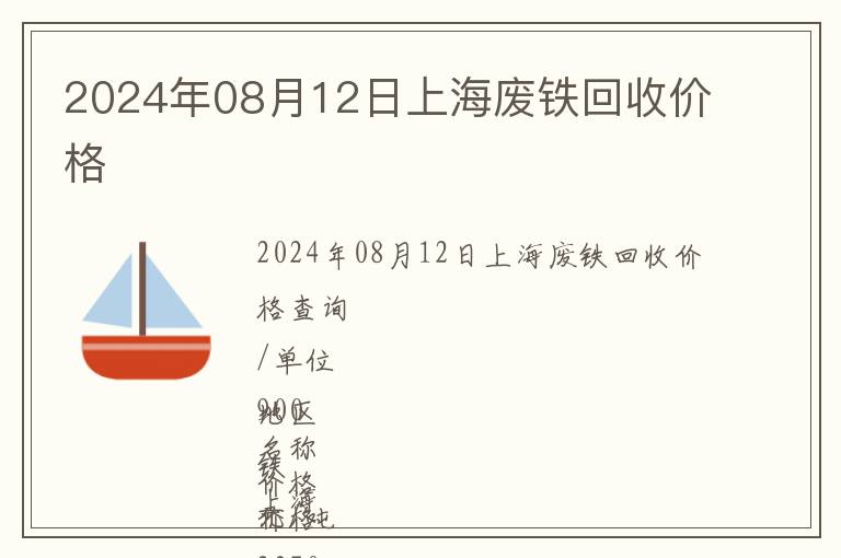 2024年08月12日上海廢鐵回收價格