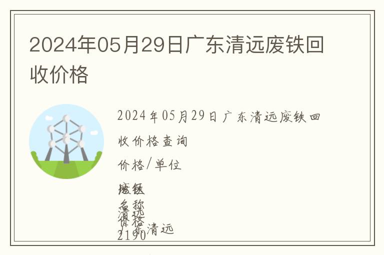 2024年05月29日廣東清遠廢鐵回收價格