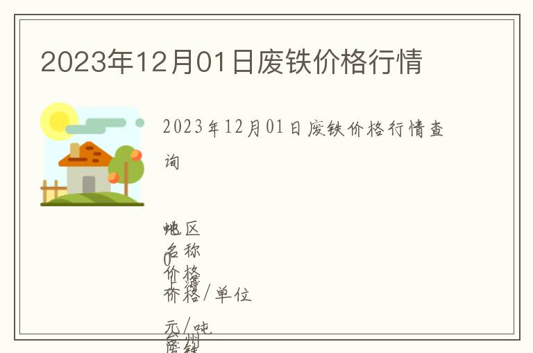 2023年12月01日廢鐵價格行情