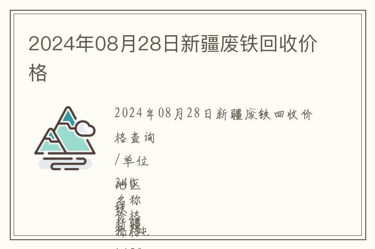 2024年08月28日新疆廢鐵回收價格