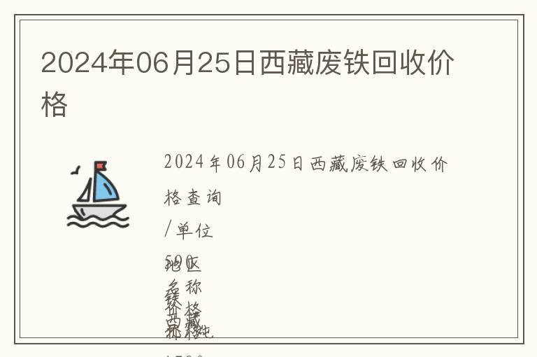 2024年06月25日西藏廢鐵回收價(jià)格