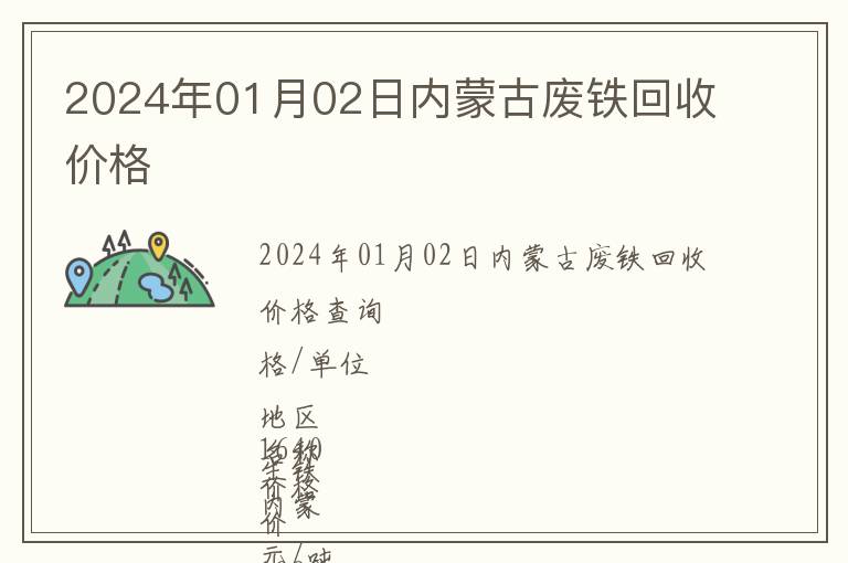 2024年01月02日內蒙古廢鐵回收價格