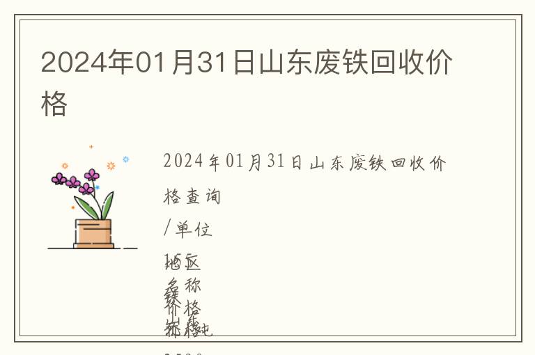 2024年01月31日山東廢鐵回收價格