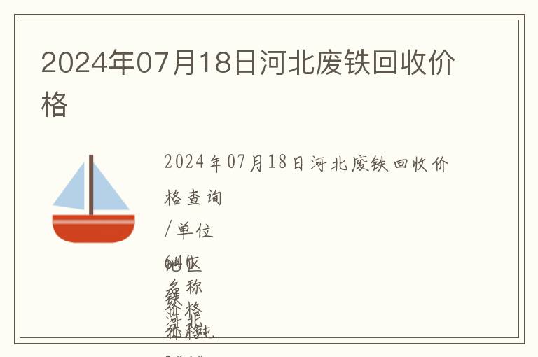 2024年07月18日河北廢鐵回收價格