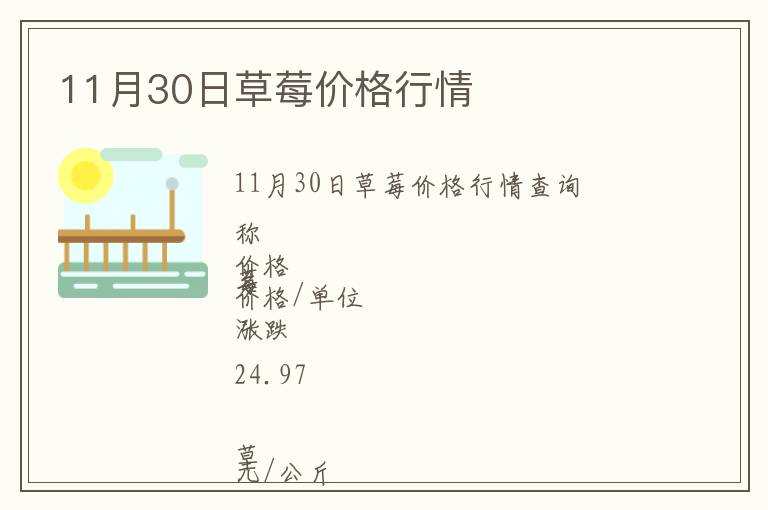 11月30日草莓價(jià)格行情